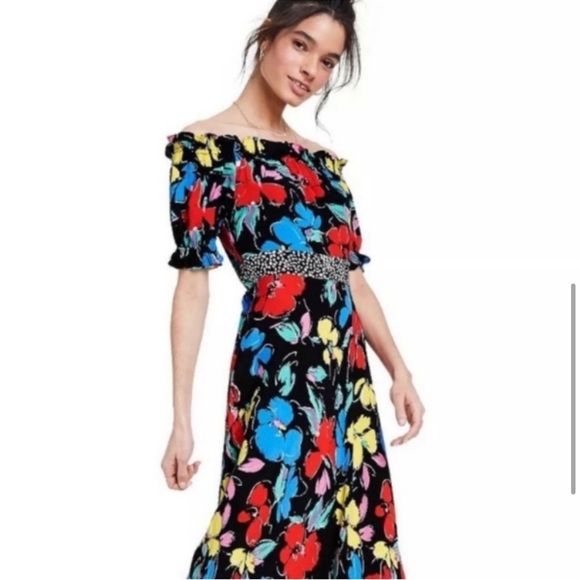 NWT RIXO x Target Floral Off–Shoulder Puff Sleeve Maxi Dress Size 6 - Picture 3 of 15